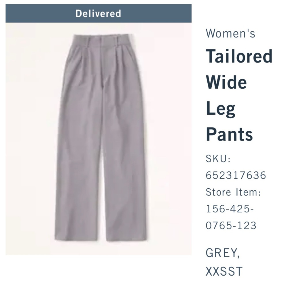 Abercrombie Tailored Wide Leg Pants in Gray